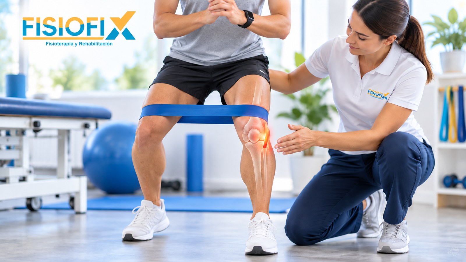 Rehabilitación del ligamento colateral medial con ejercicios de fisioterapia y banda elástica – FisioFix